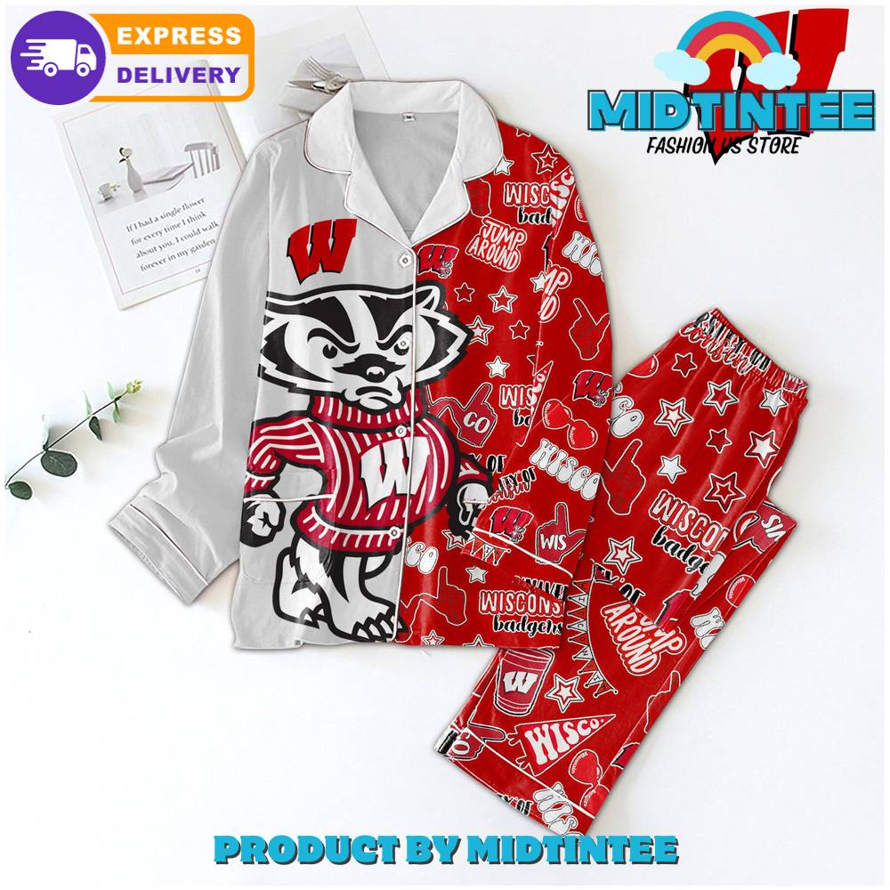 Wisconsin Badgers Football Jump Aroun Pajamas Set