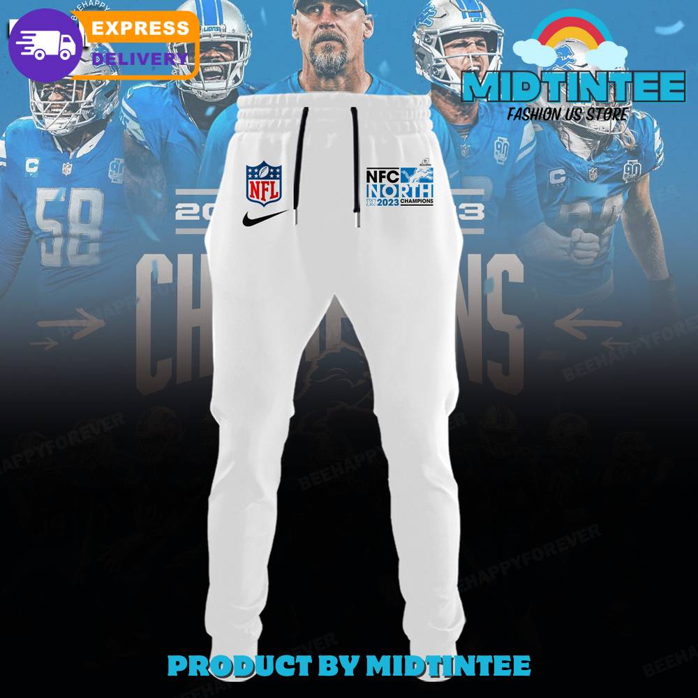 Detroit Lions 2024 NFC North Division Champions White Combo Hoodie, Pants, Cap