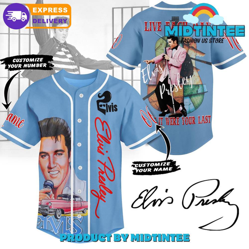 Elvis Presley Live Each Day Custom Name Baseball Jersey
