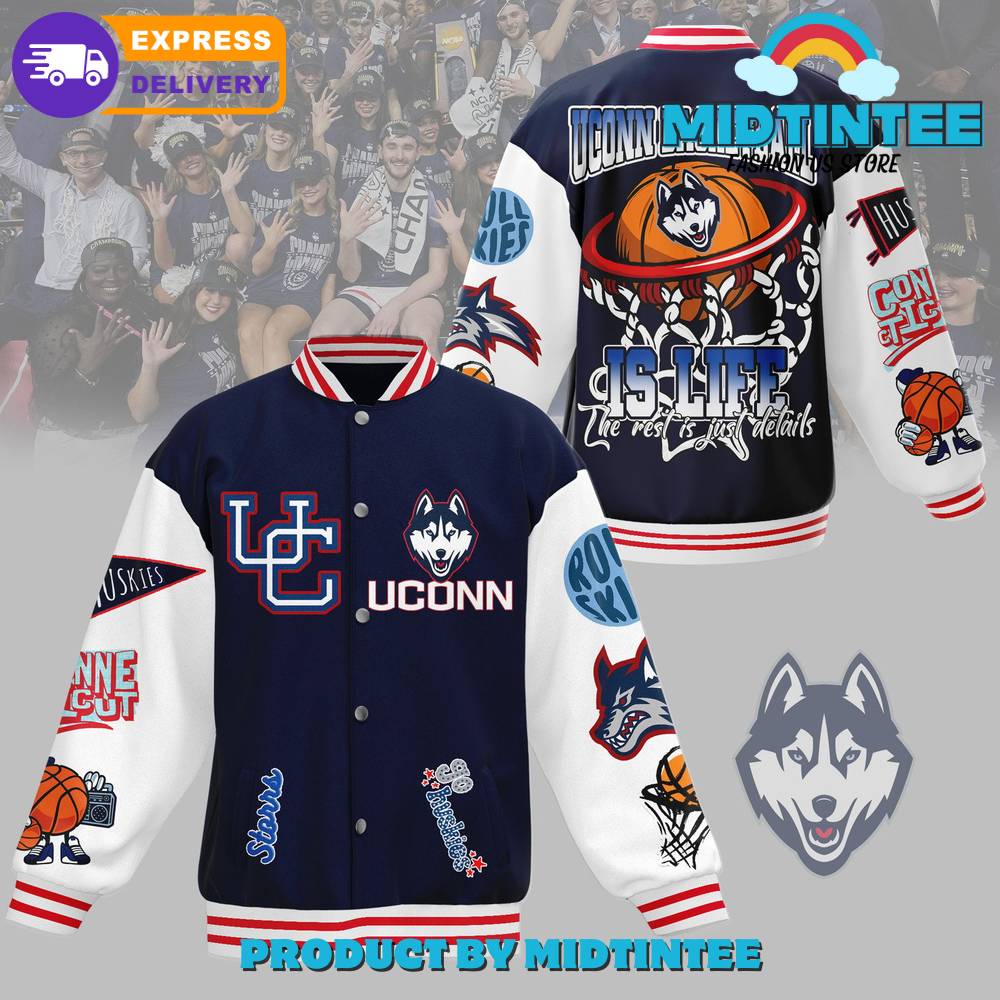 Husky UConn Basketball Is Life Baseball Jacket