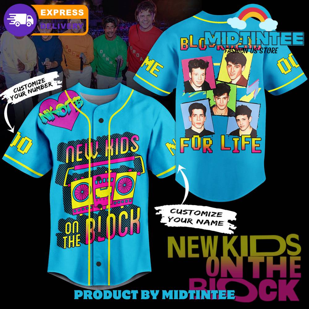 New Kids On The Block Blockhead For Life Custom Name Baseball Jersey