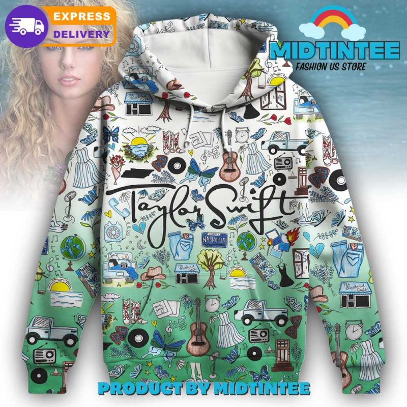 Taylor Swift Self Titled Pattern Aop Hoodie - Midtintee