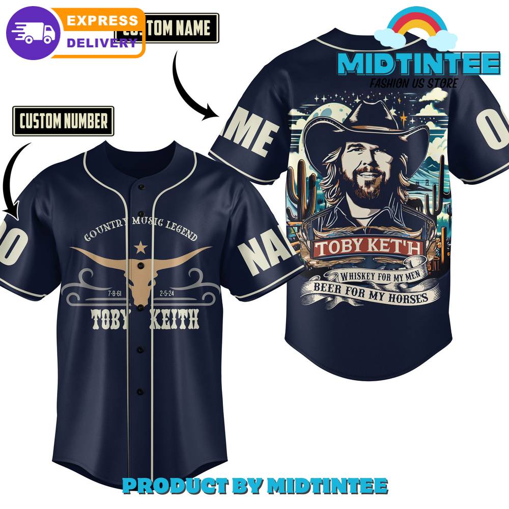 Toby Keith Whiskey For My Men Customized Baseball Jersey
