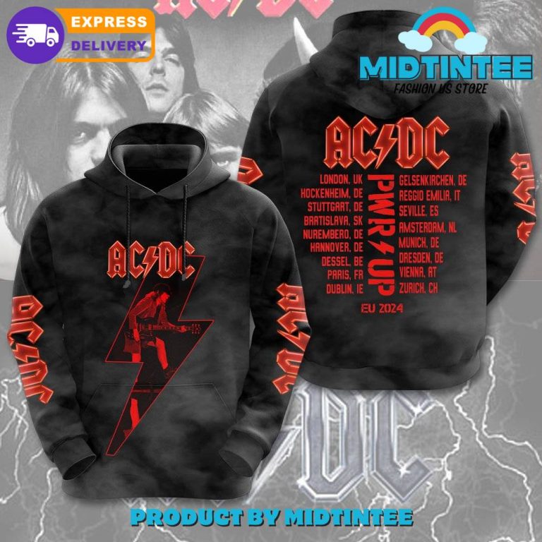 AC DC Rock Band Power Up 2024 Hoodie - Midtintee