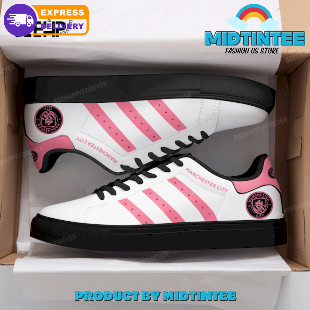 Manchester City EPL White Pink Stan Smith Shoes