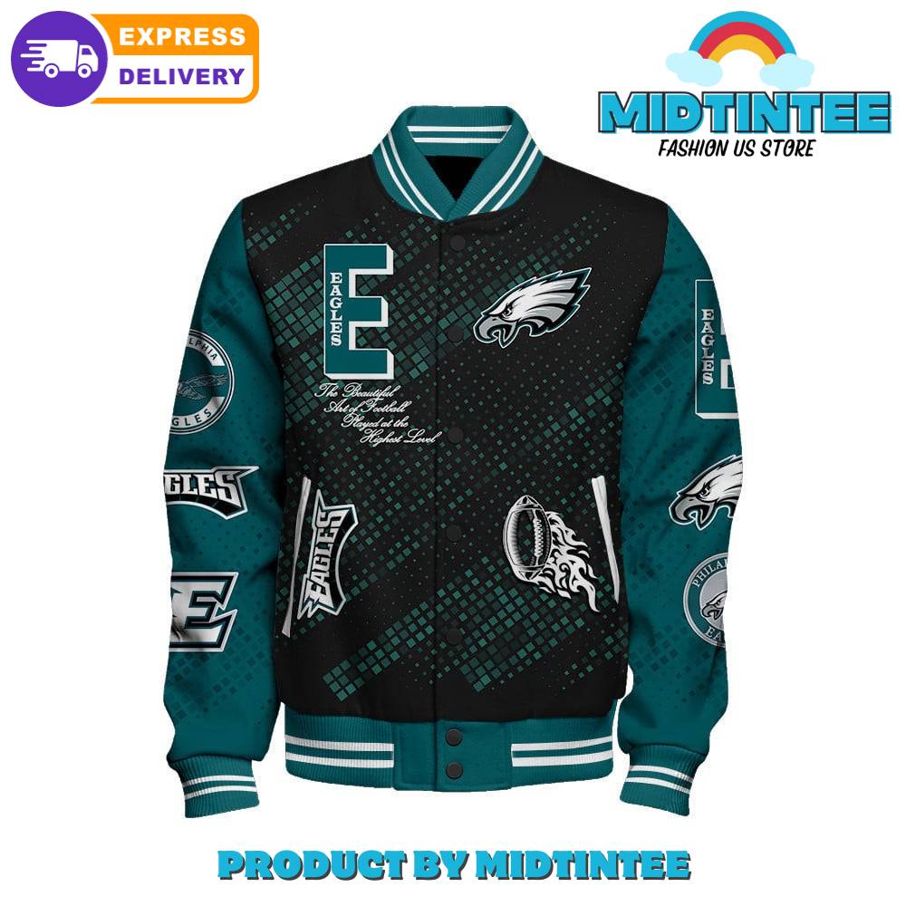 Philadelphia Eagles 2024 NFL Pattern Baseball Jacket