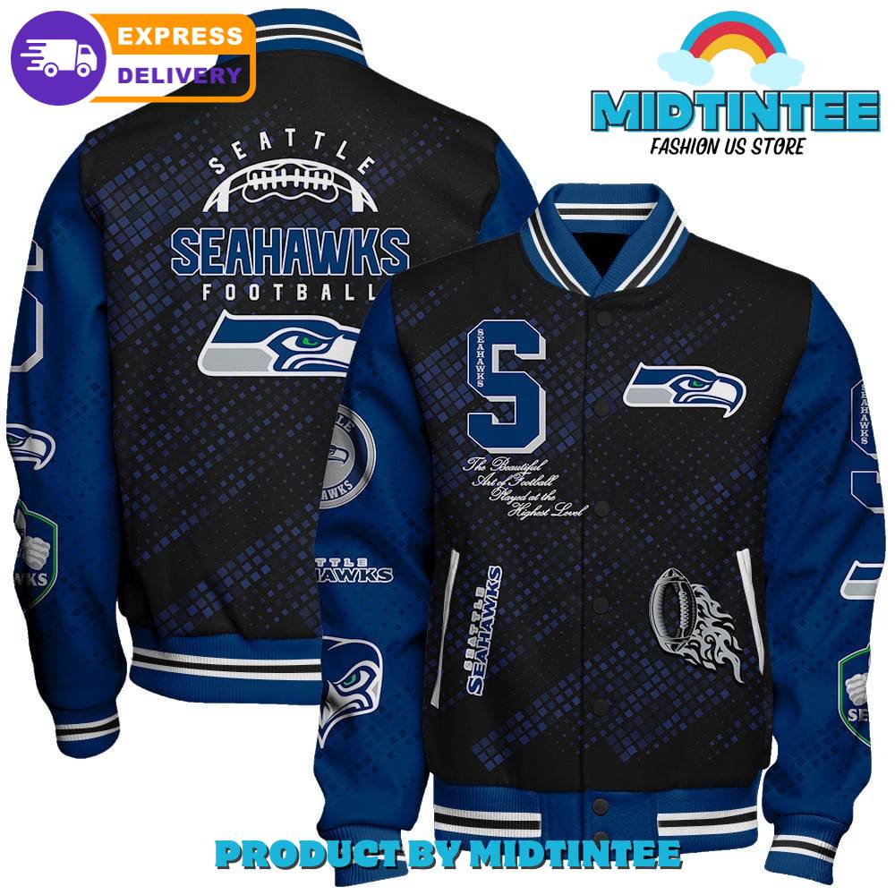 Seattle Seahawks 2024 NFL Pattern Baseball Jacket