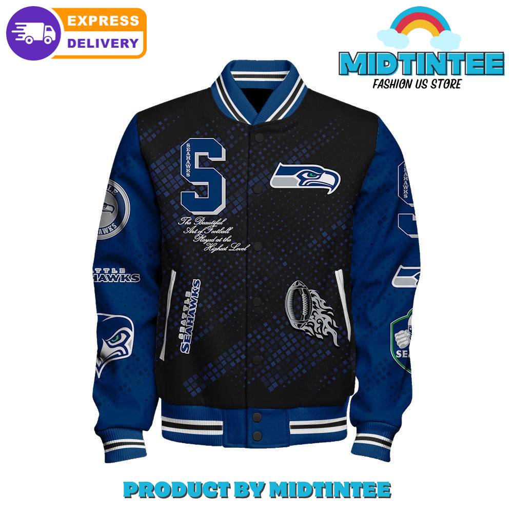 Seattle Seahawks 2024 NFL Pattern Baseball Jacket