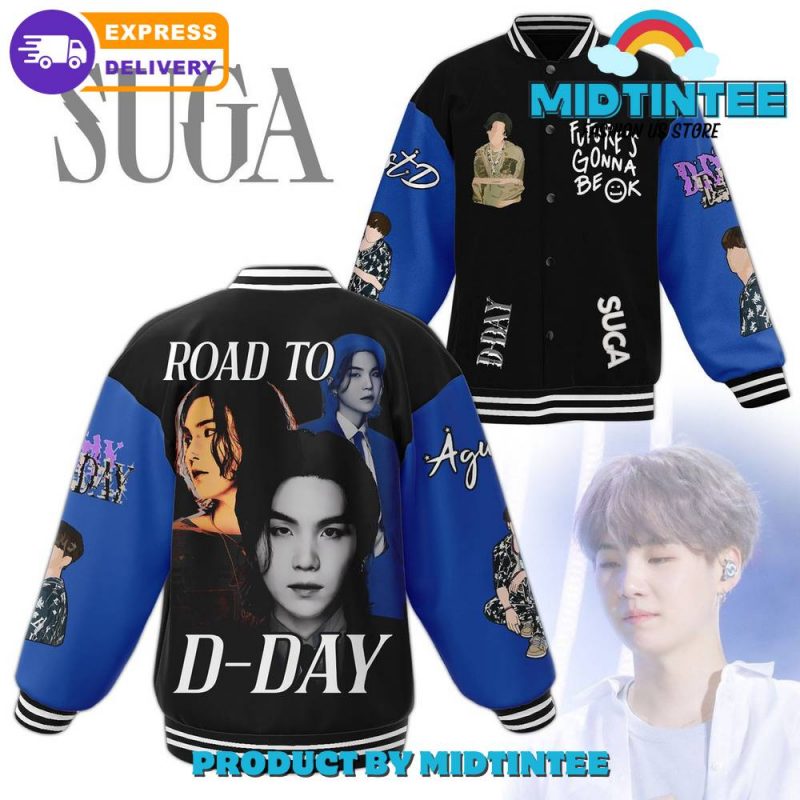 Suga BTS Road To D-Day Baseball Jacket - Midtintee