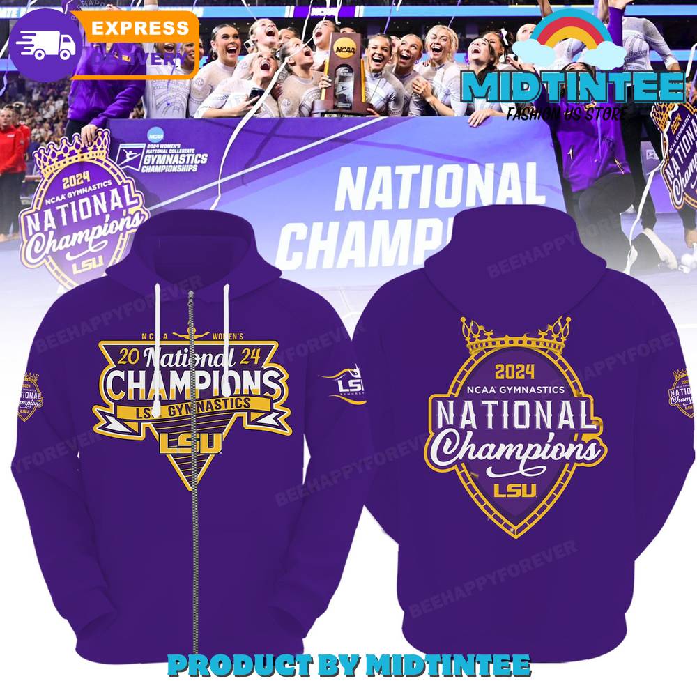 LSU Tigers Gymnastics National Champions Purple Hoodie