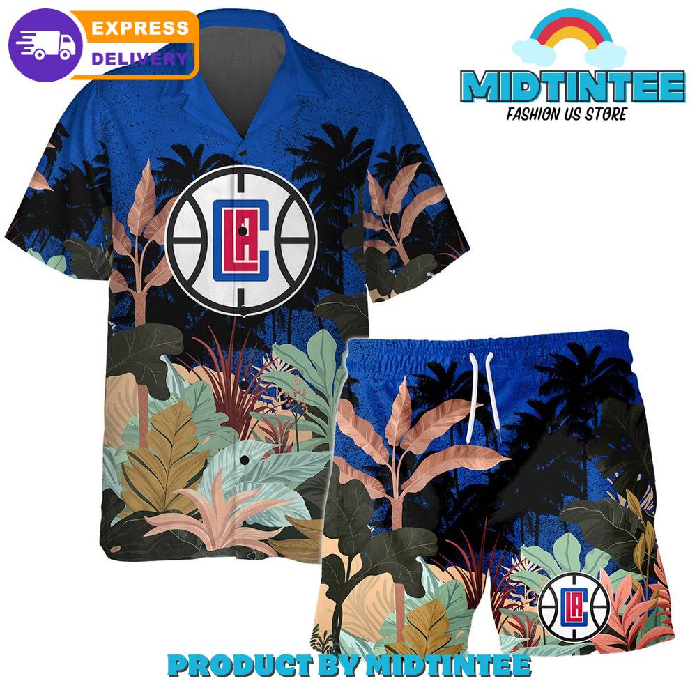 Los Angeles Clippers Team Pattern Tropical Combo Hawaiian Set