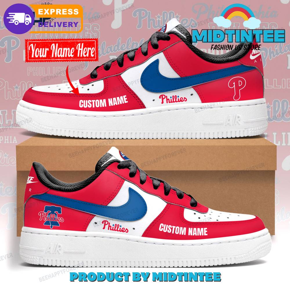 Philadelphia Phillies MLB Customized Red Air Force 1