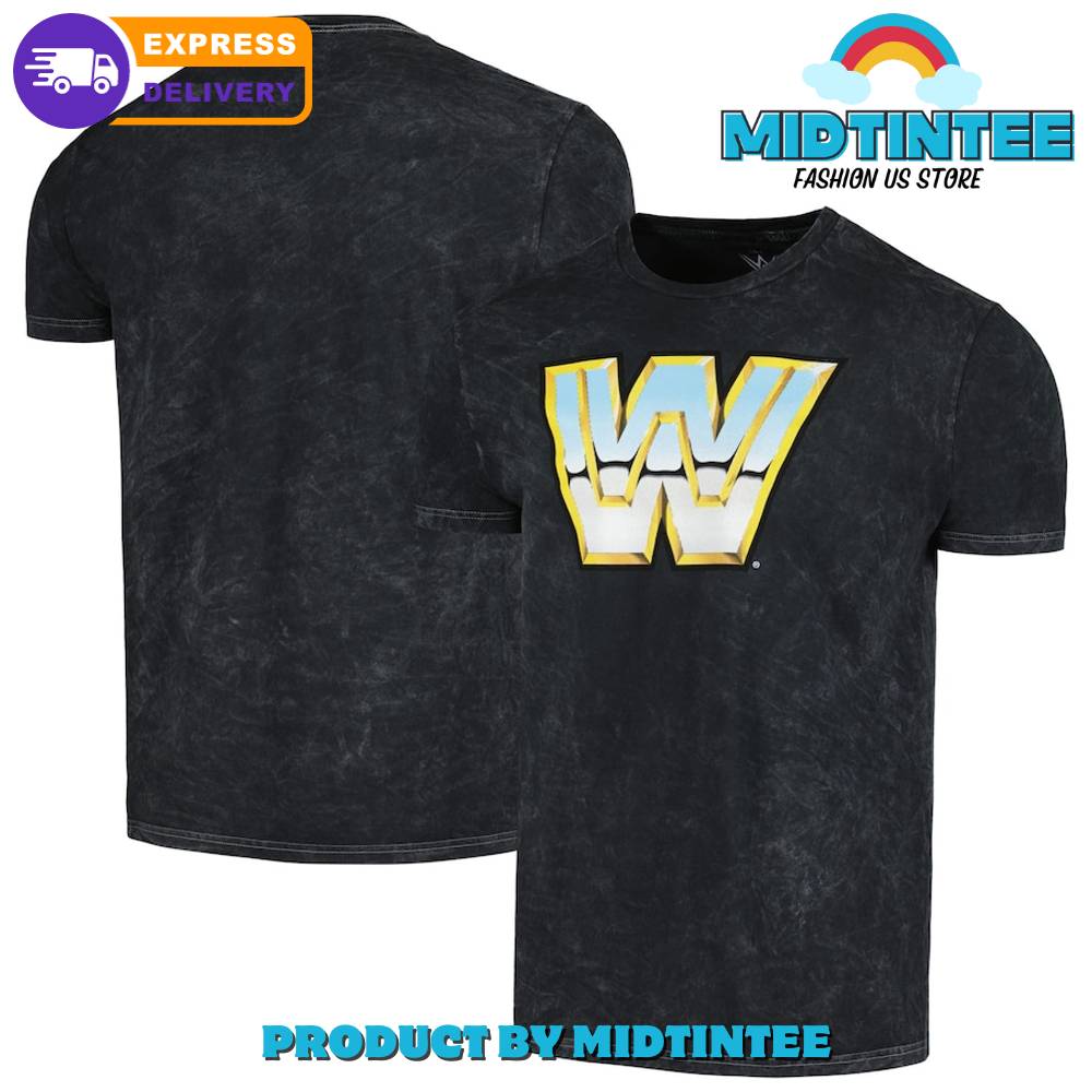 Ripple Junction Black WWE Retro Logo Mineral Wash Shirt