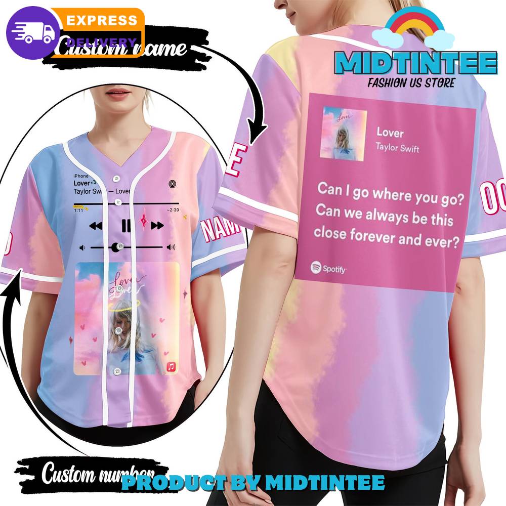Taylor Swift Lover Custom Name Baseball Jersey