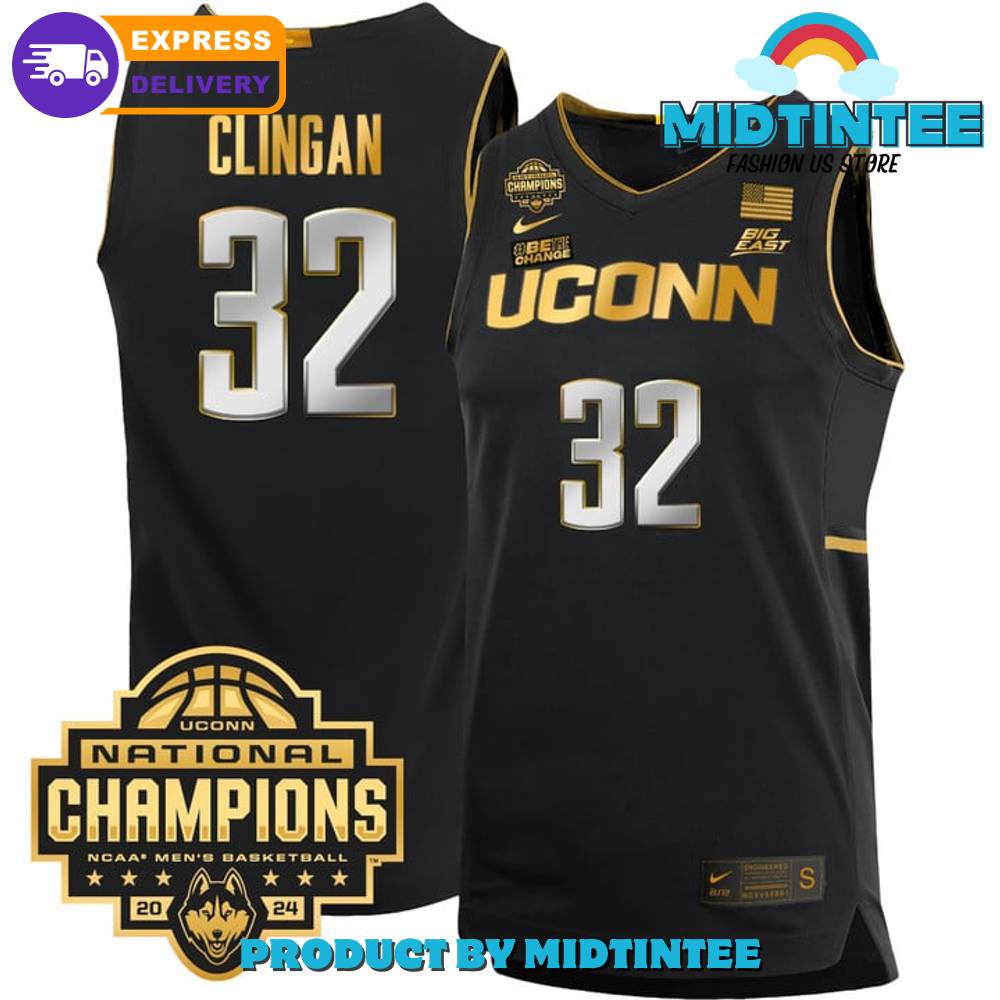 UConn Huskies 2024 National Champions Donovan Clingan Basketball Jersey