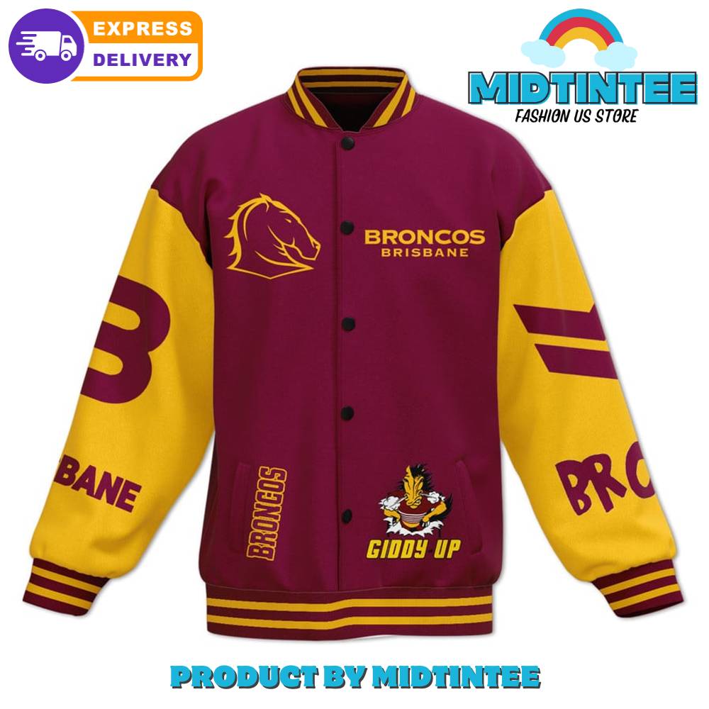 Broncos Brisbane NRL Go Broncos Baseball Jacket