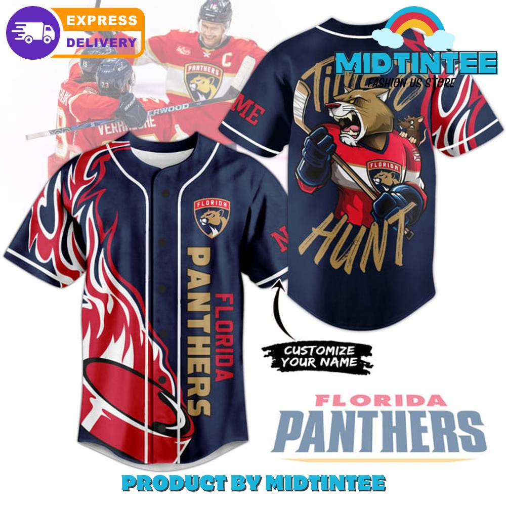 Florida Panthers NHL Time To Hunt Customized Baseball Jersey