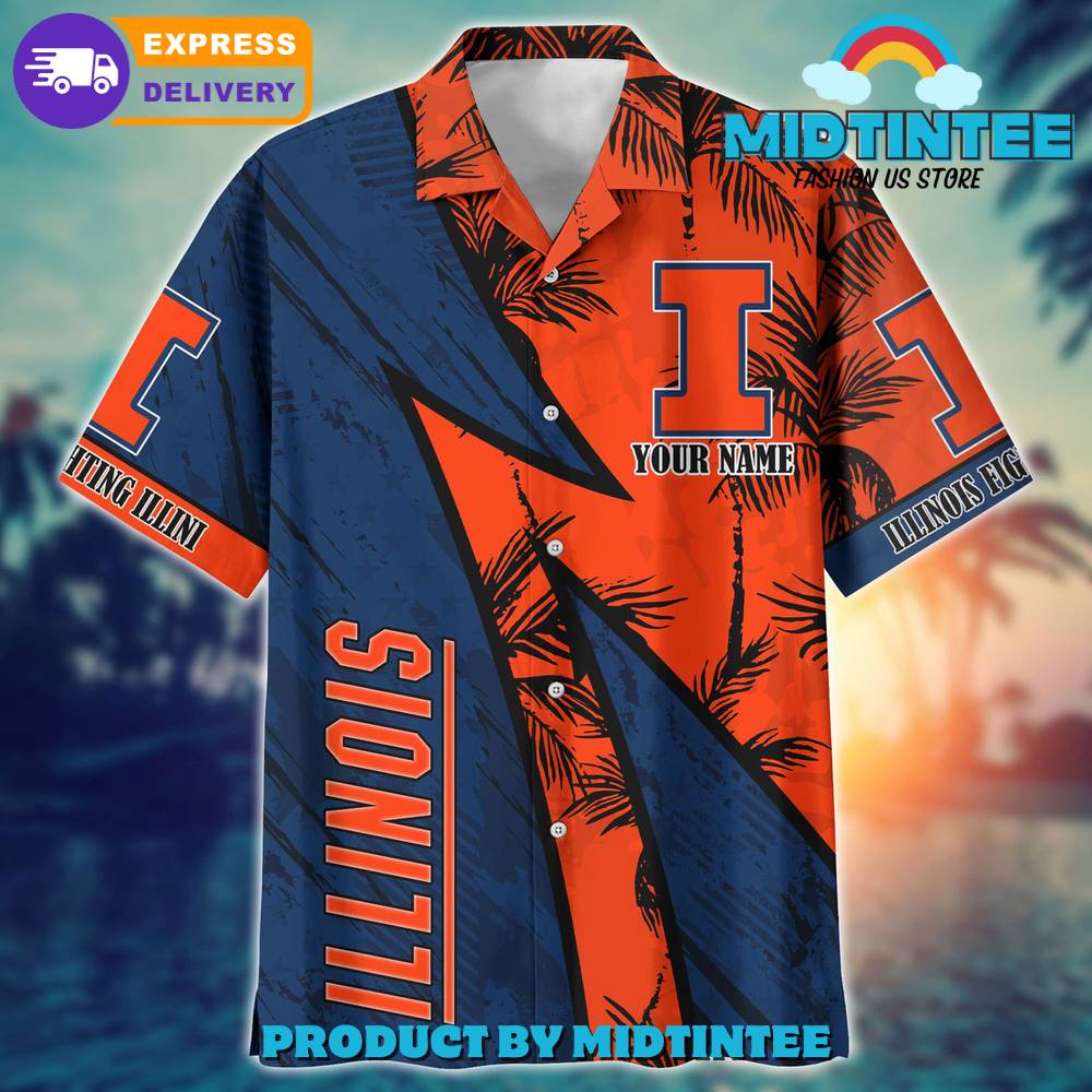 Illinois Fighting Illini Personalized Hawaiian Shirt Trending Summer