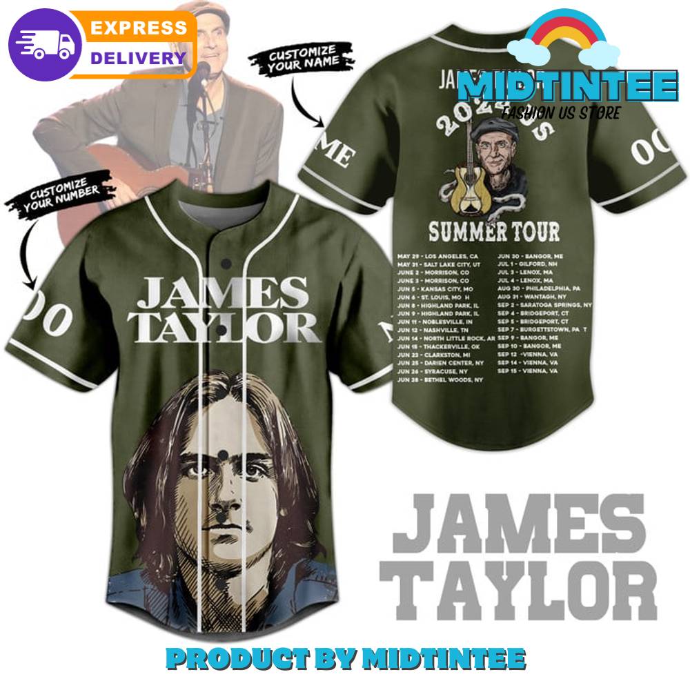 James Taylor 2024 US Summer Tour Customized Baseball Jersey