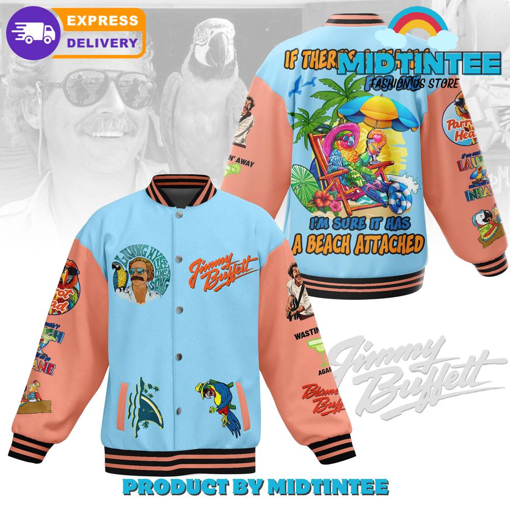 Jimmy Buffet A Beach Attached Baseball Jacket