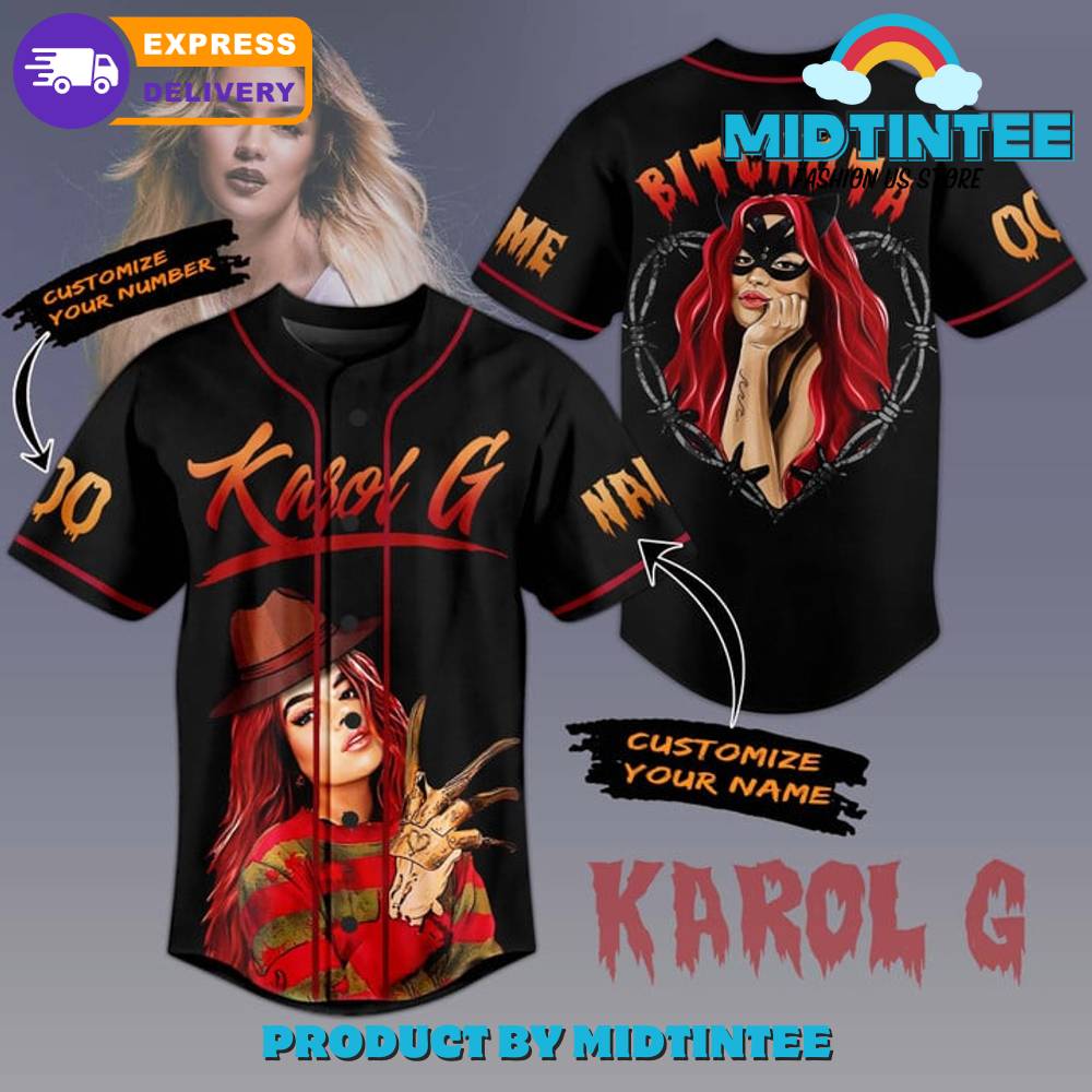 Karol G Bitchota Customized Black Baseball Jersey
