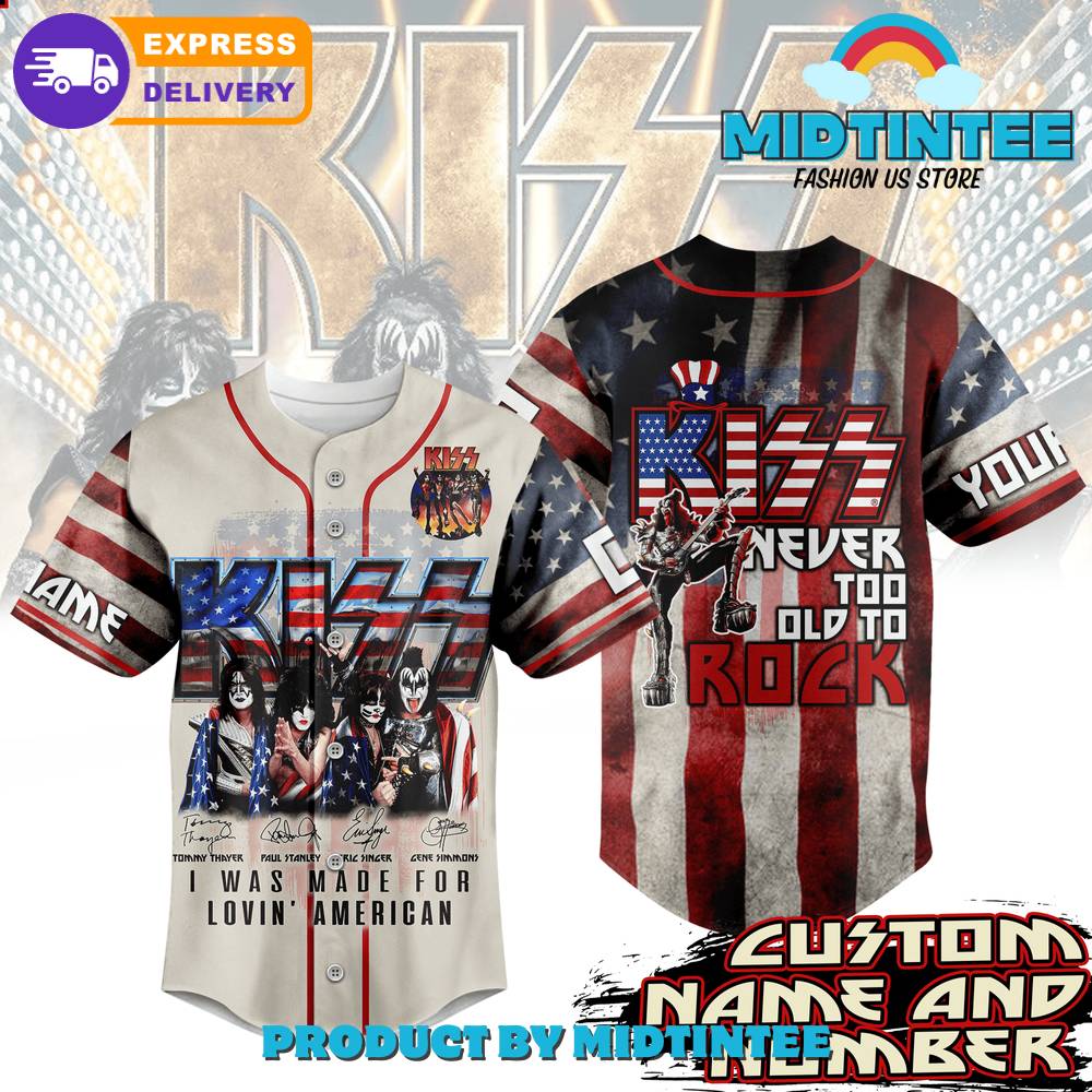 Kiss Never Too Old To Rock Customized Baseball Jersey