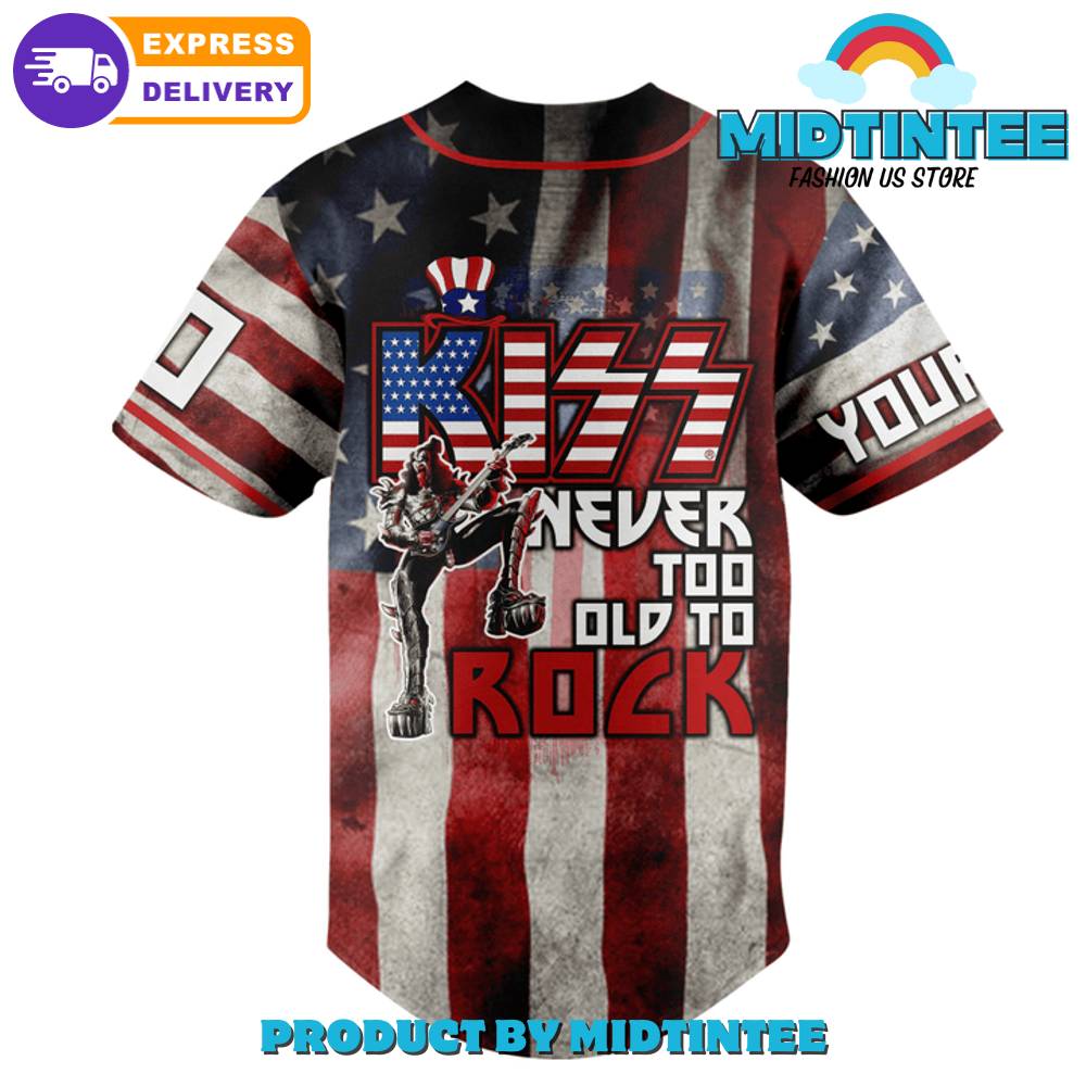 Kiss Never Too Old To Rock Customized Baseball Jersey
