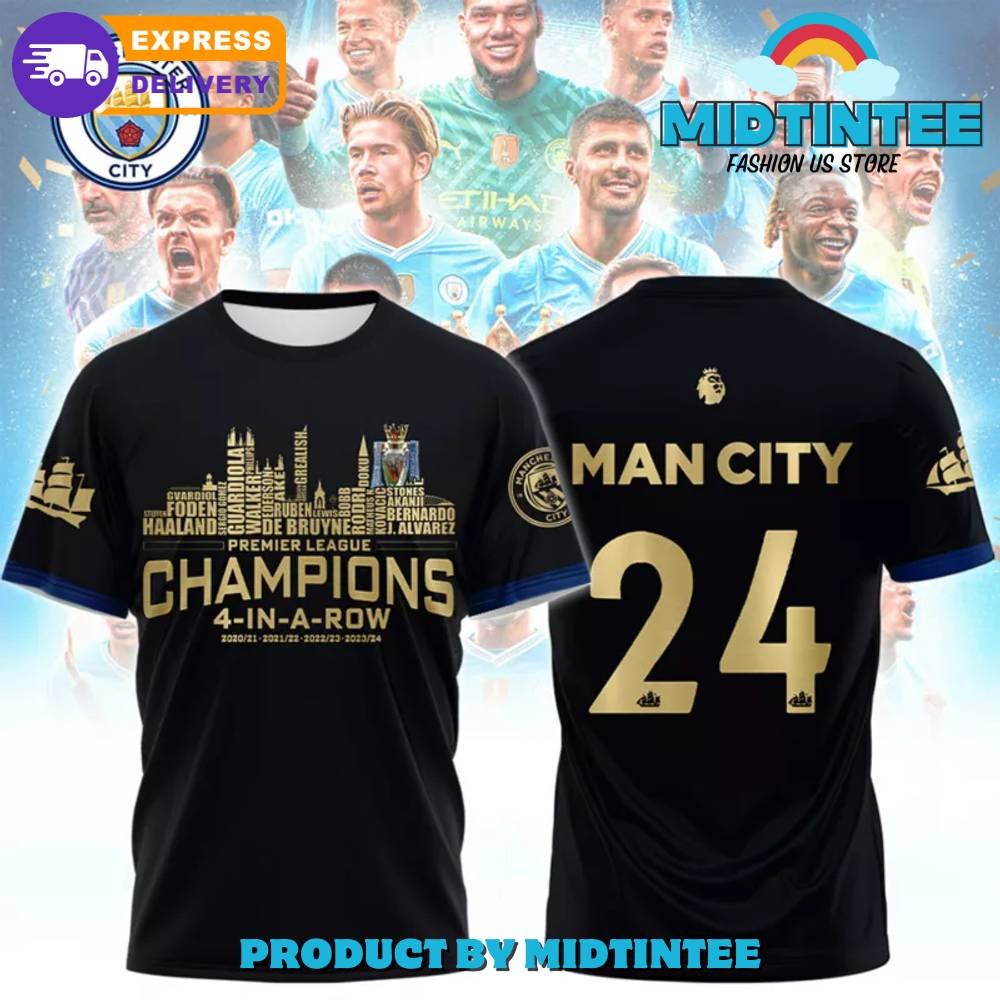 Manchester City Champions Premier League 2023/24 3D T-Shirt