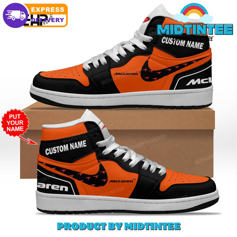 McLaren Formula 1 Orange Black Customized Air Jordan 1