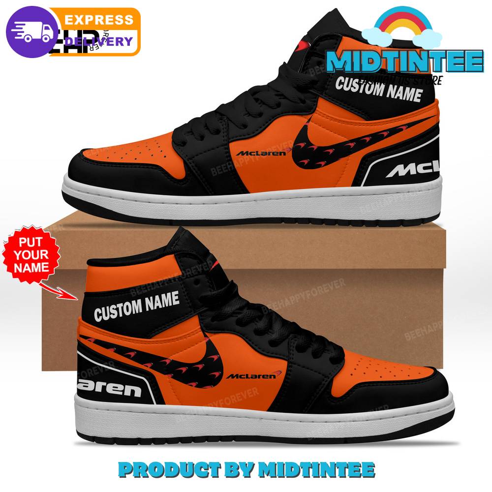 McLaren Formula 1 Orange Black Customized Air Jordan 1