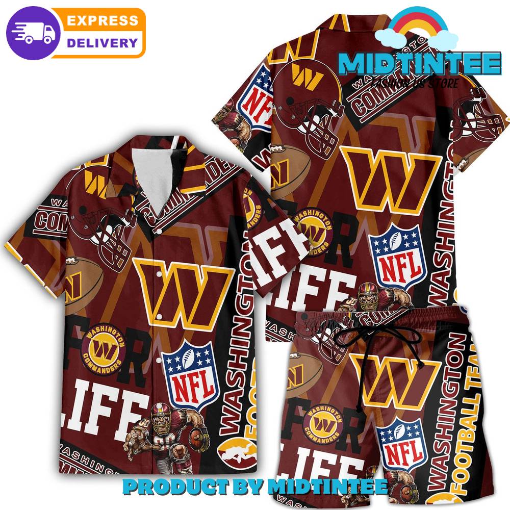 NFL Washington Commanders Combo Hawaiian Shirt And Short