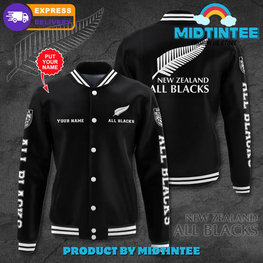 New Zealand x Rugby World Cup Personalized All Black Varsity Jacket