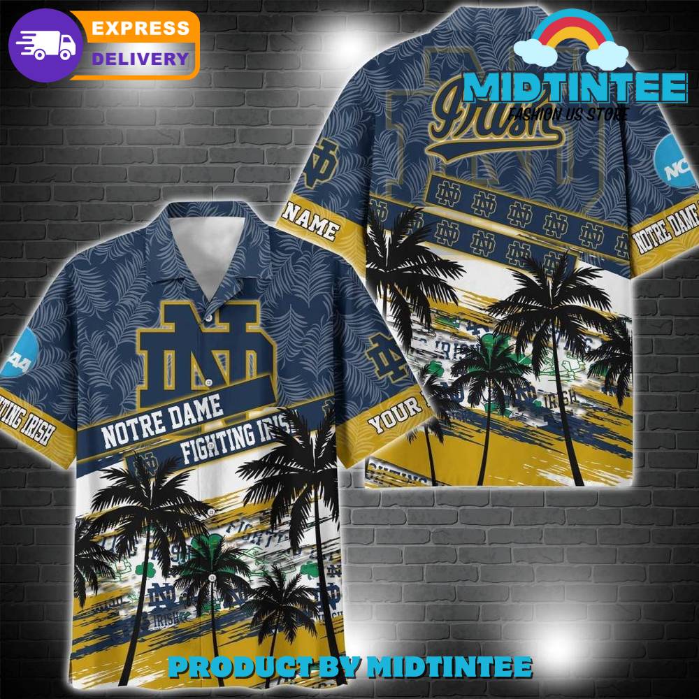 Notre Dame Fighting Irish NCAA Pattern Personalized Hawaiian Set