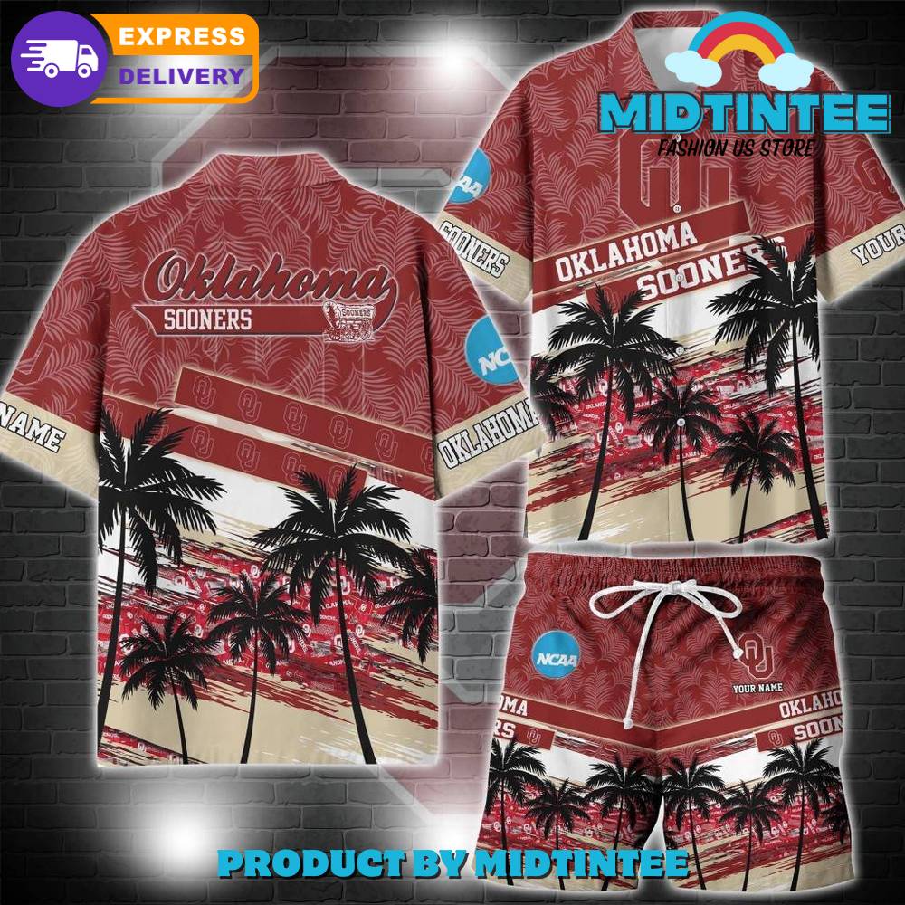 Oklahoma Sooners NCAA Pattern Personalized Hawaiian Set