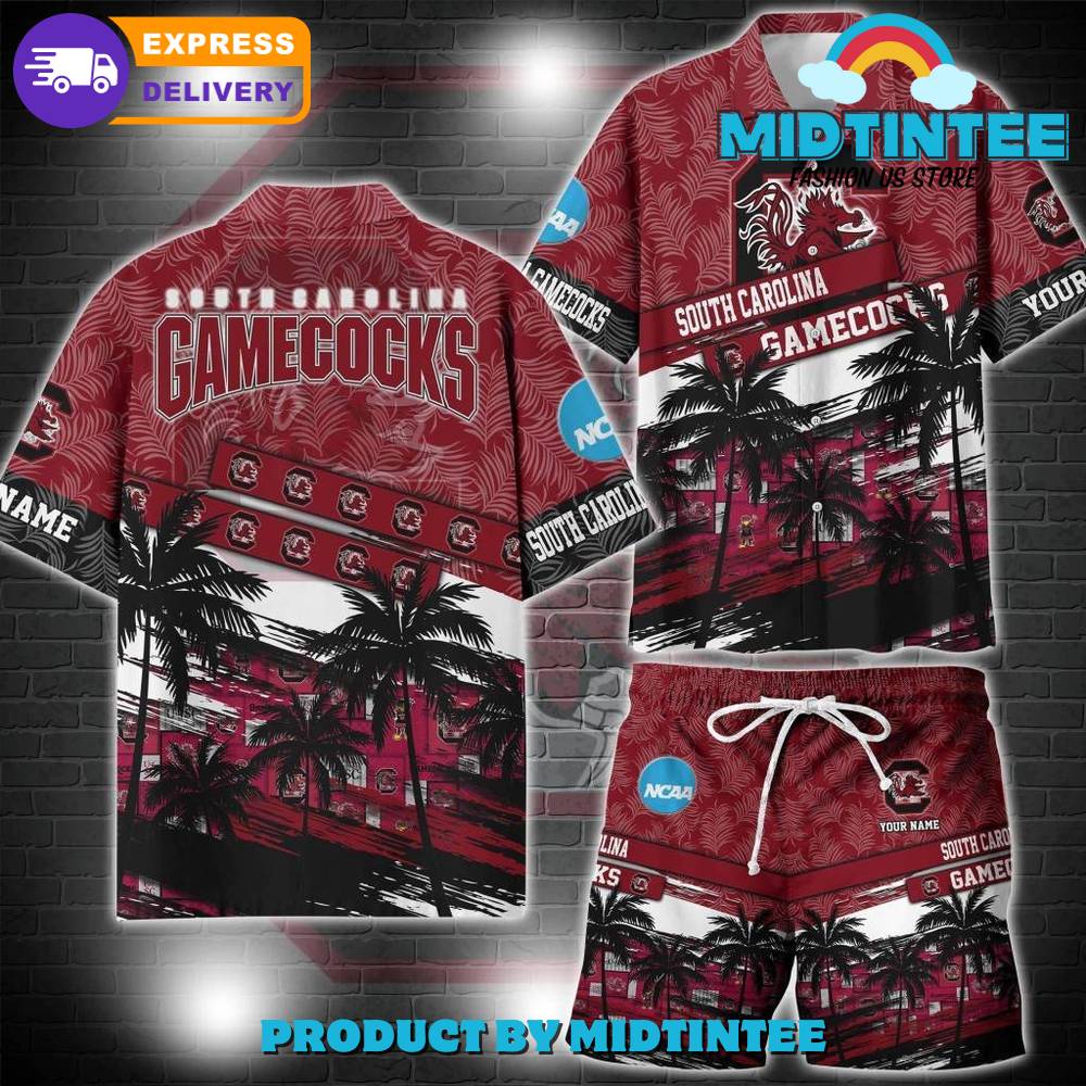 South Carolina Gamecocks NCAA Pattern Personalized Hawaiian Set