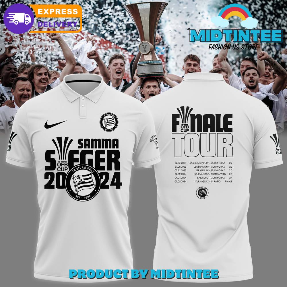 Sturm Graz Final Tour Nike White Polo Shirt