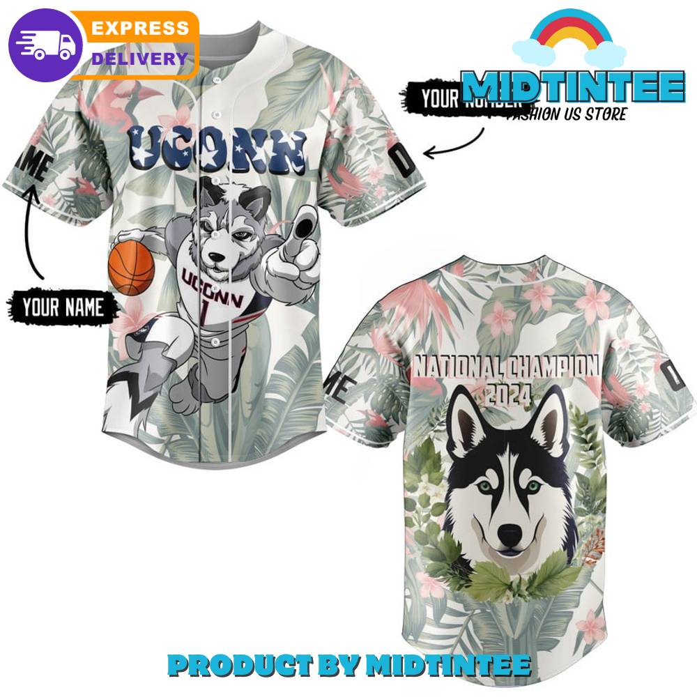 Uconn Huskies National Champion 2024 Customized Baseball Jersey