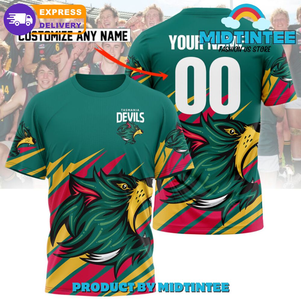AFL Tasmania Devils FC Custom Name T-Shirt