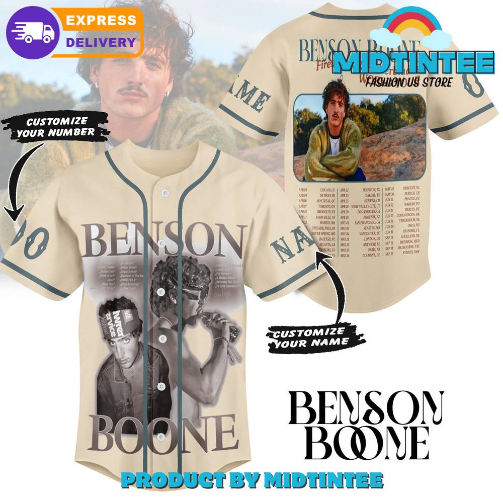 Benson Boone Fireworks And Rollerblades Customized Baseball Jersey