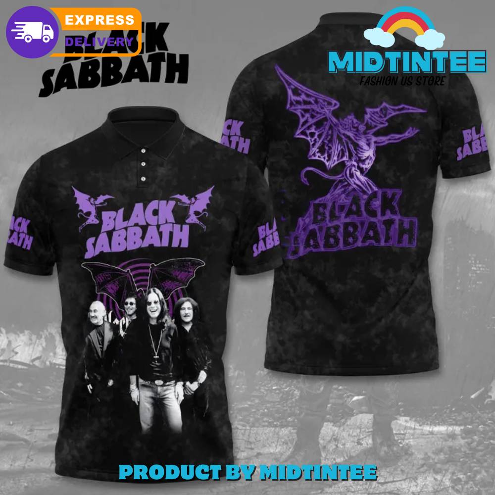 Black Sabbath Black Purple Polo Shirt