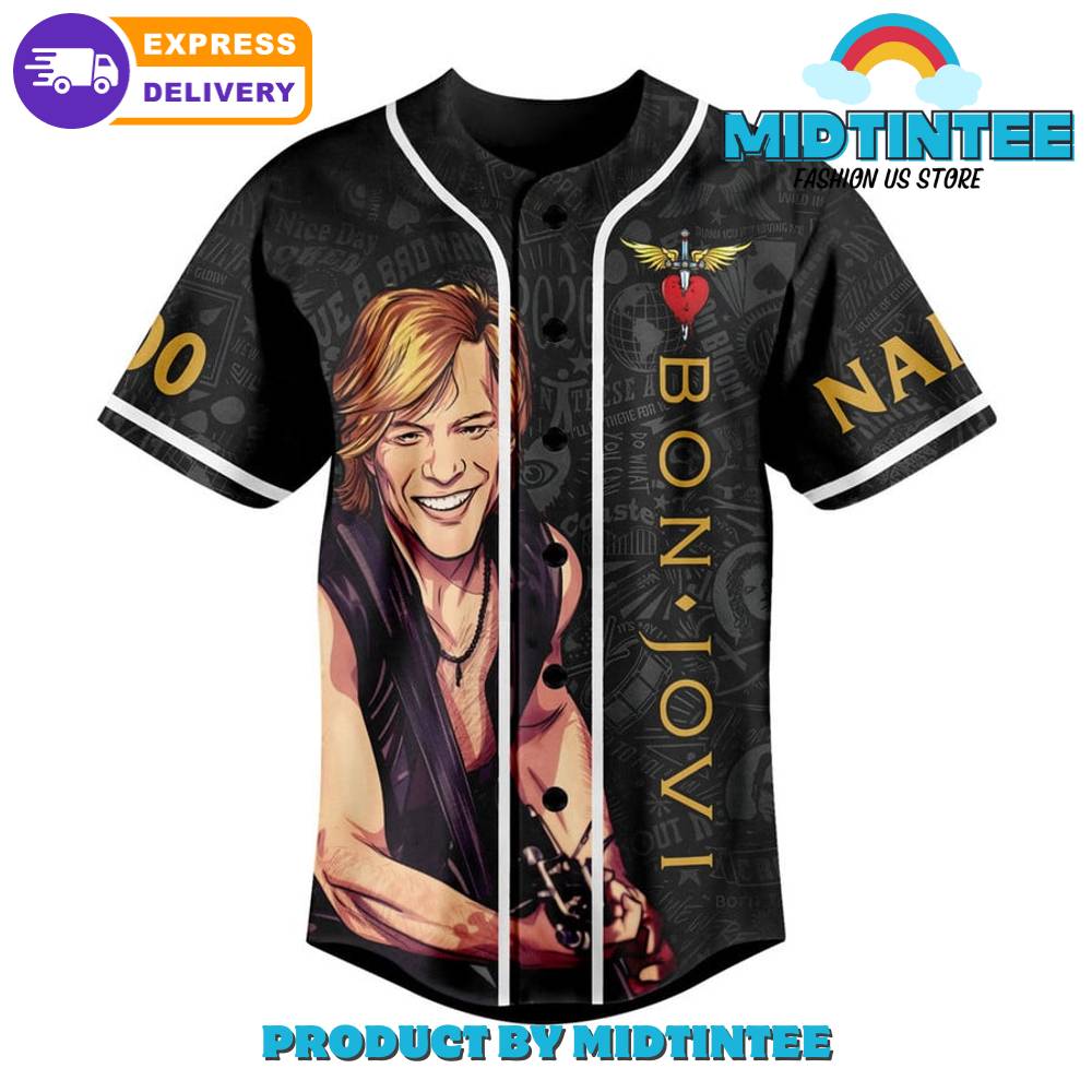 Bon Jovi New Jersey Custom Name Baseball Jersey