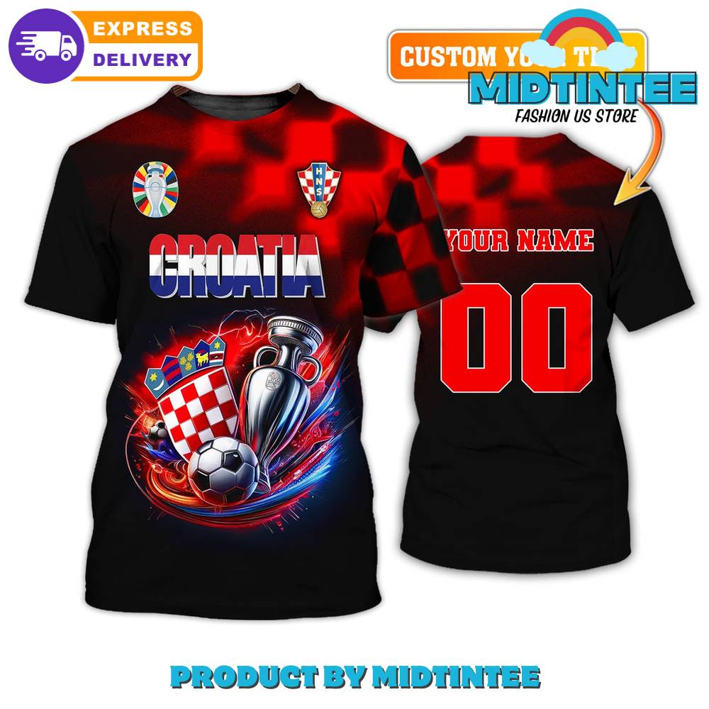 Croatia Football Euro 2024 Custom Name Shirt