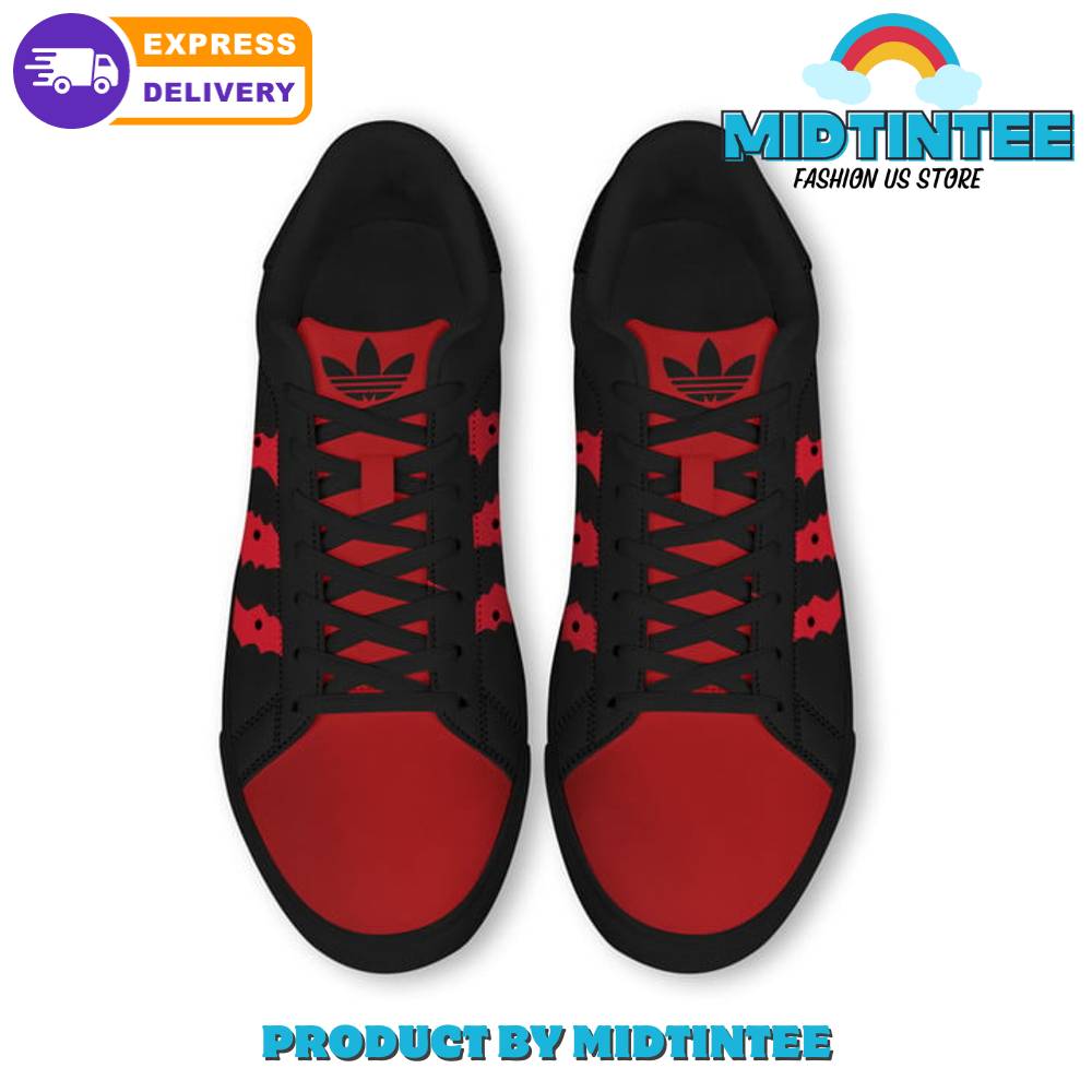 Deadpool Maximum Effort Red Black Stan Smith Shoes