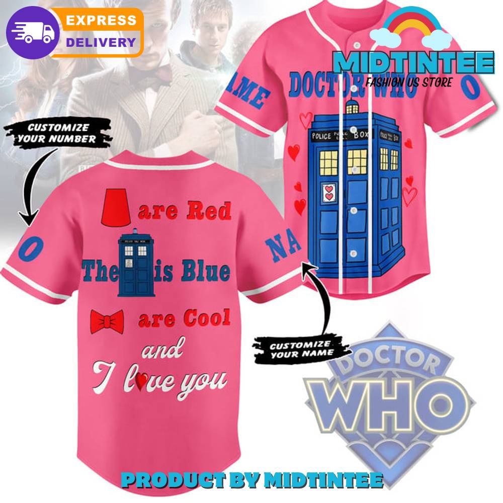 Doctor Who Pink Custom Name Baseball Jersey