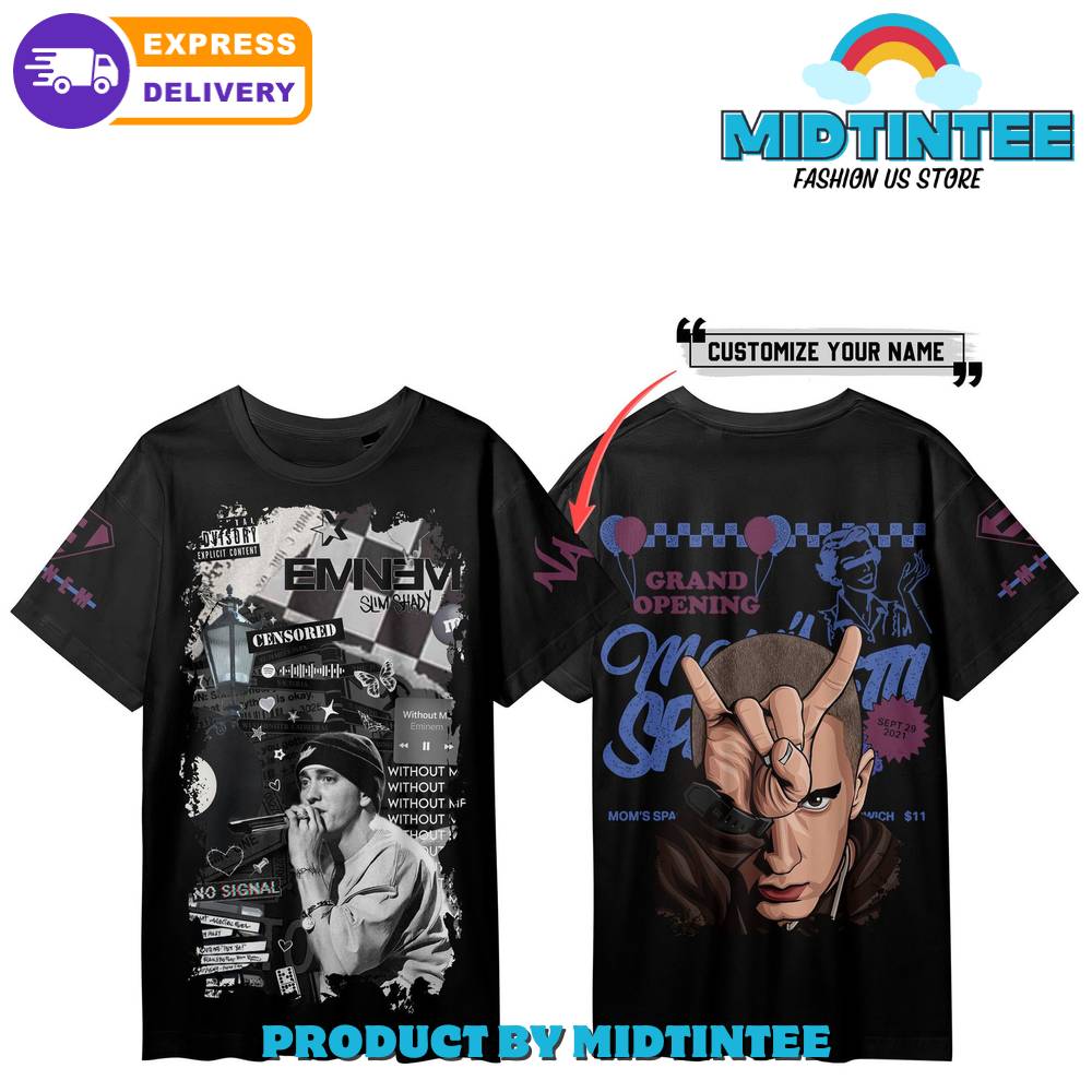 Eminem Slim Shady Grand Opening Customized Black Shirt