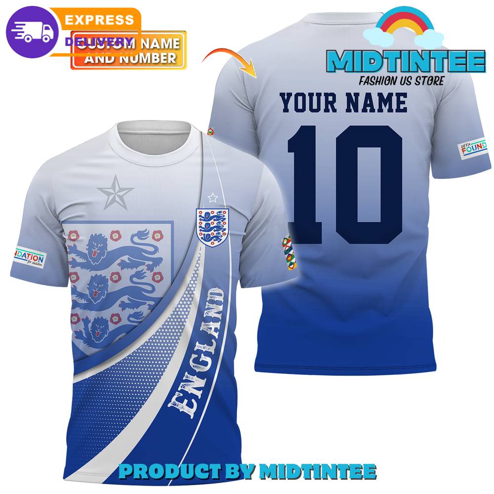 England Euro 2024 Football Custom Name Shirt