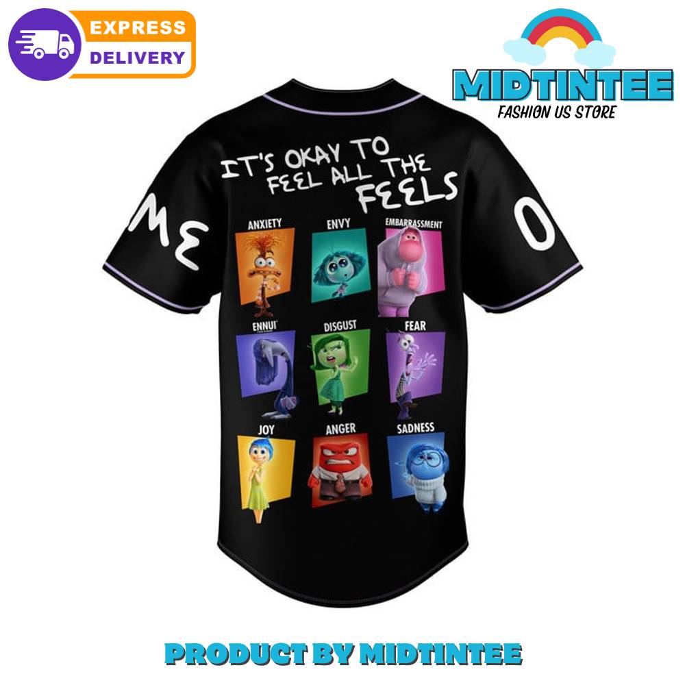 Inside Out 2 Emotions Custom Name Baseball Jersey