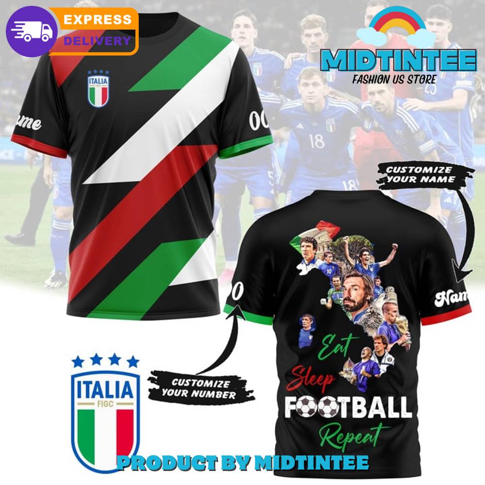 Italia Eat Sleep Football Repeat Shirt