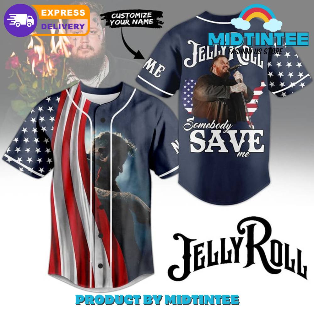 Jelly Roll Somebody Save Me Personalized Baseball Jersey