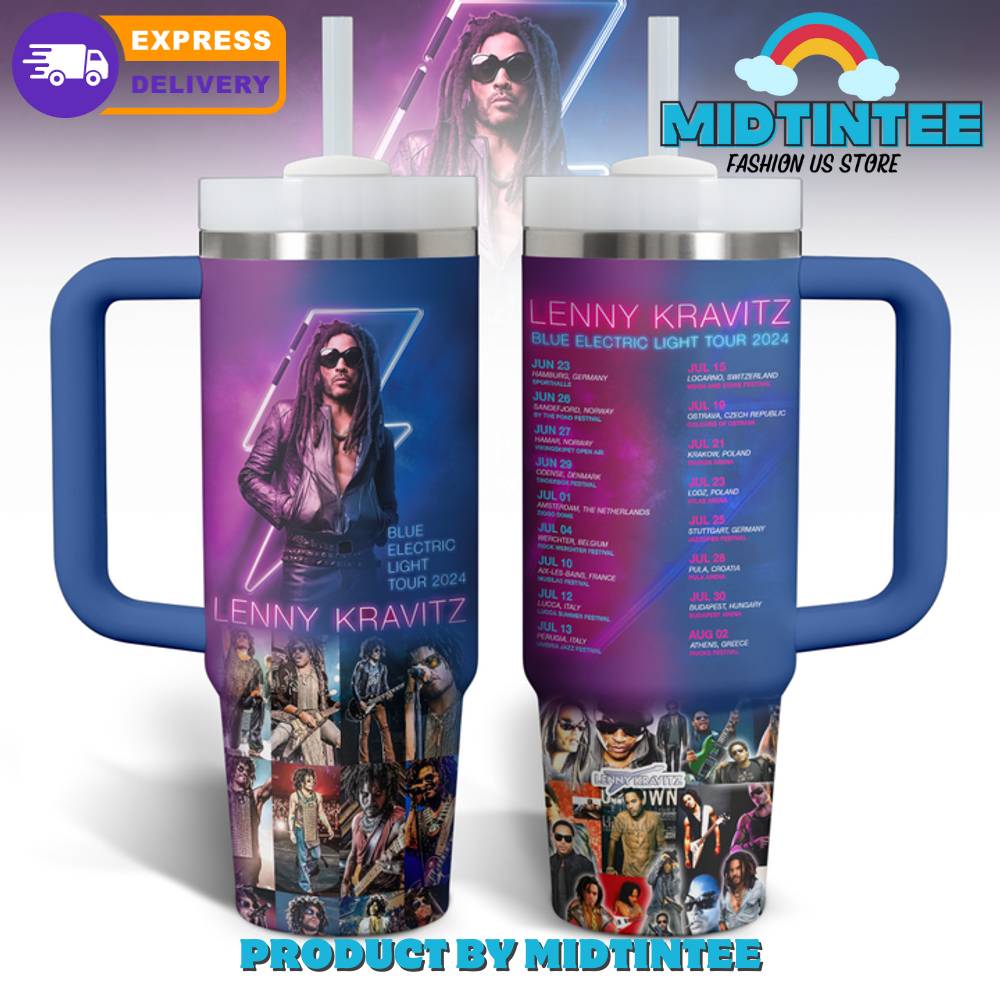 Lenny Kravitz Blue Electric Light Tour 2024 Stanley Tumbler